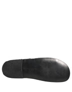 Dolce & Gabbana Black Fabric Woven Slides Sandals Flats Shoes