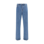 Valentino Blue Cotton Straight-Leg Jeans
