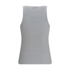 Ganni White Cotton Sleeveles T-Shirt