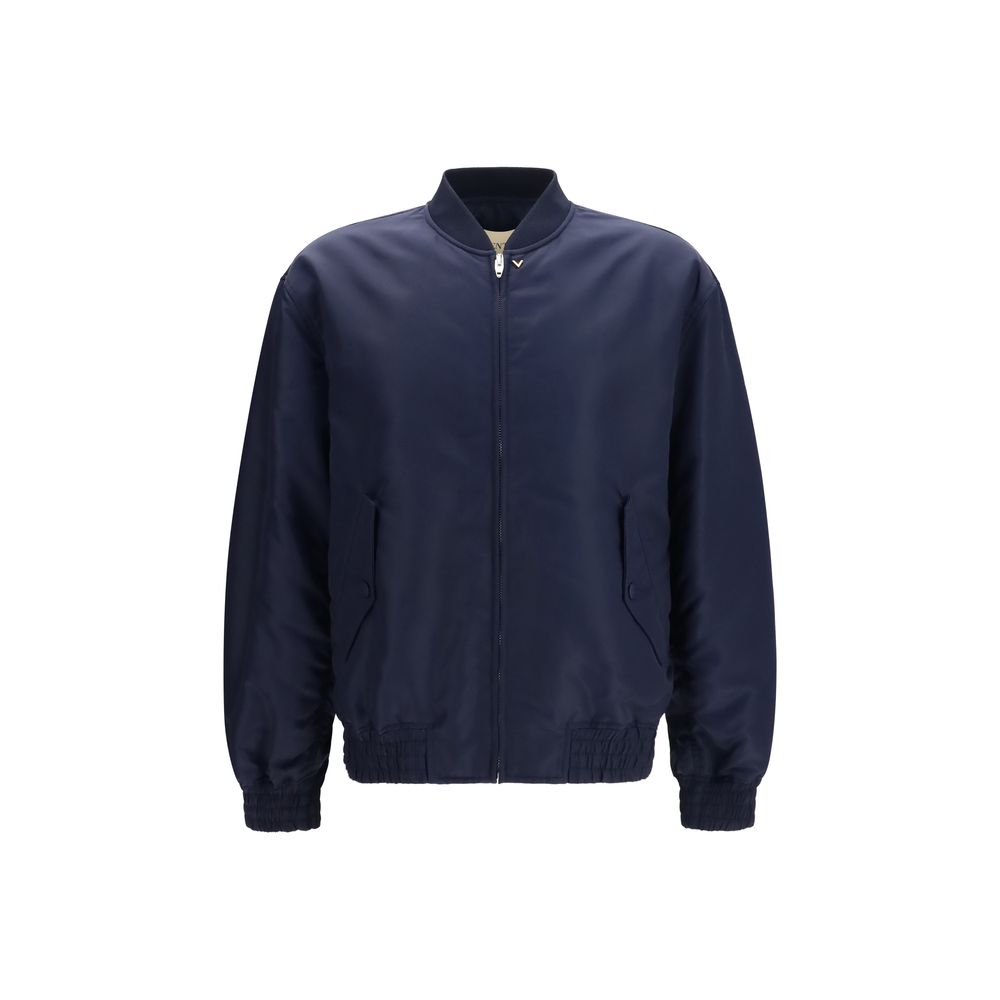 Valentino Blue Polyamide Bomber