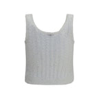 Brunello Cucinelli White Linen Tank Tops