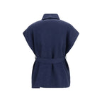 Brunello Cucinelli Blue Cotton Coat