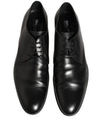 Dolce & Gabbana Black Leather Men Derby Dress Formal Shoes