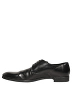 Dolce & Gabbana Black Leather Men Derby Dress Formal Shoes