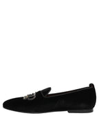 Dolce & Gabbana Black Crown Embellished Dress Loafers Shoes