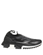 Dolce & Gabbana Black White Sorrento Slip-On Logo Sneakers Shoes