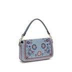 Fendi Blue Cotton Shoulder Bag