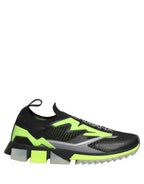 Dolce & Gabbana Black Green Sorrento Low Top Sneakers Shoes