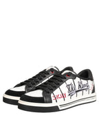 Dolce & Gabbana White Black DG Logo King Patch Low-Top Sneaker Shoes