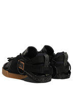 Dolce & Gabbana Black Leather Low Trainers Men Sneakers Shoes