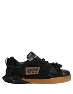 Dolce & Gabbana Black Leather Low Trainers Men Sneakers Shoes