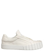 Dolce & Gabbana White Leather Low Top Lace Up Sneakers Shoes