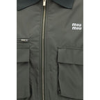 Miu Miu Bicolor Polyester Shell Jacket