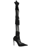 Dolce & Gabbana Black Over The Knee Sock Pumps Boots Shoes