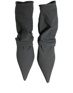 Dolce & Gabbana Gray Stretch Socks Heels Ankle Boots Shoes
