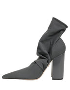 Dolce & Gabbana Gray Stretch Socks Heels Ankle Boots Shoes