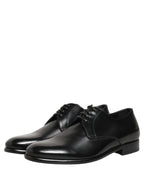 Dolce & Gabbana Black Leather Lace Up Derby Dress Shoes