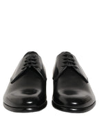 Dolce & Gabbana Black Leather Lace Up Derby Dress Shoes