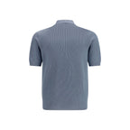 Brunello Cucinelli Blue Cotton Polo Shirt