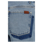 7FOR Blue Cotton Straight-Leg Jeans