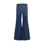 7FOR Blue Cotton Flared Jeans