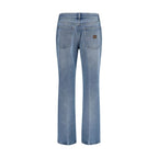 Miu Miu Blue Polyester Relaxed Fit Jeans