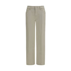 7FOR Beige Cotton Straight-Leg Jeans