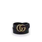 Gucci Black Calf Leather Bos Taurus Regular Belt