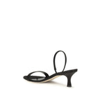 The Row Black Calf Leather Bos Taurus Stiletto Heel Sandals