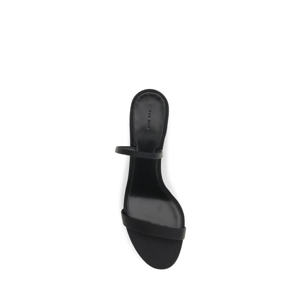 The Row Black Calf Leather Bos Taurus Stiletto Heel Sandals