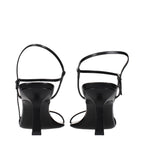 The Row Black Leather Stiletto Heel Sandals