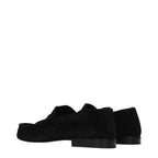 The Row Black Leather Slip-On Loafers