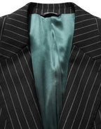Dolce & Gabbana Black Stripes Wool Single Breasted Blazer