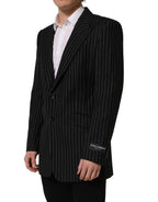 Dolce & Gabbana Black Stripes Wool Single Breasted Blazer