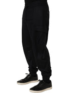 Dolce & Gabbana Black Mid Waist Cargo Jogger Sweatpants Pants