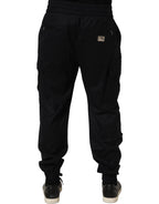 Dolce & Gabbana Black Mid Waist Cargo Jogger Sweatpants Pants