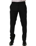Dolce & Gabbana Black Wool Skinny Leg Dress Men Trouser Pants