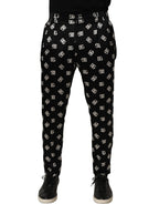 Dolce & Gabbana Black Silk Skinny Leg Dress Men Trouser Pants