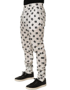 Dolce & Gabbana White Logo Skinny Leg Dress Men Trouser Pants