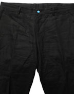 Dolce & Gabbana Black Linen Skinny Leg Dress Trouser Pants