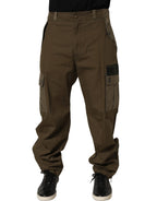Dolce & Gabbana Brown Mid Waist Straight Cargo Trouser Pants