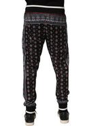 Dolce & Gabbana Black Bandana Crown Jogger Men Trouser Pants