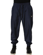 Dolce & Gabbana Dark Blue Polyester Jogger Sweatpants Pants