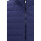 Brunello Cucinelli Blue Polyester Sleeveless Jacket