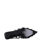 The Attico Black Leather Ballet Flats