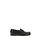 Prada Brown Calf Leather Bos Taurus Slip-On Loafers