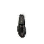 Prada Brown Calf Leather Bos Taurus Slip-On Loafers