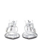 The Attico Gray Leather Stiletto Heel Sandals