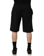 Dolce & Gabbana Black Cotton Sweatshorts Men Bermuda Shorts
