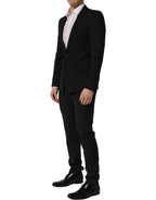 Dolce & Gabbana Black Wool Slim Fit Formal 2 Piece Men Suit